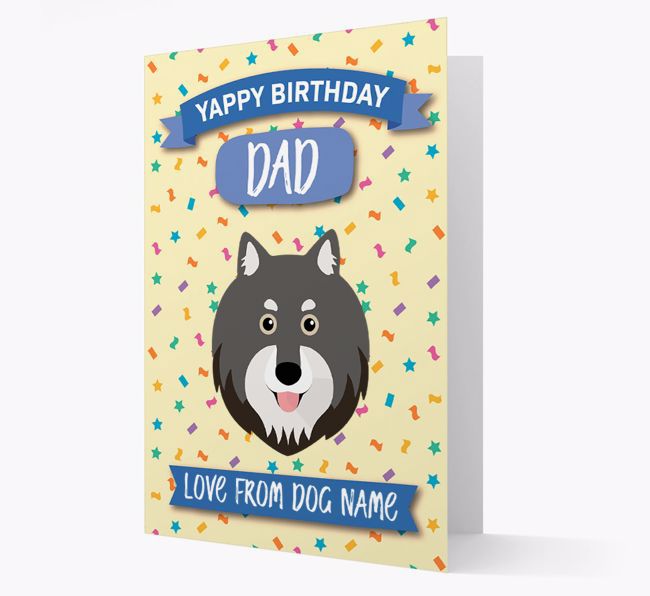 Personalised Card 'Yappy Birthday Dad' with {breedCommonName} Icon